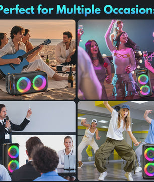Draagbare Karaoke Machine met Bluetooth 5.3, PA Systeem, LED Verlichting & Echo