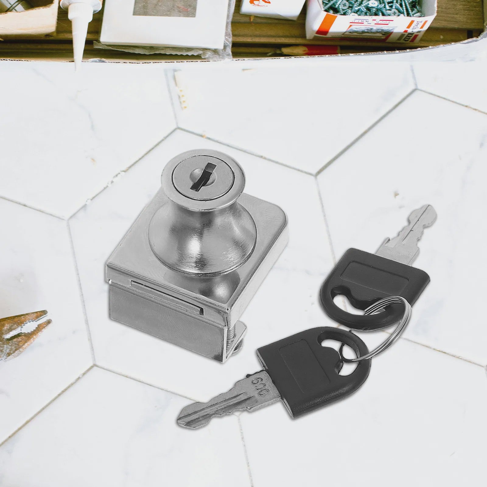 Glazen Deurslot met Sleutel - Zinklegering, Veilig voor Vitrine, Bureau, Lade & Kantoor