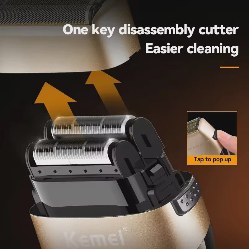 Professionele Oplaadbare Tondeuse en Baardtrimmer - Goudkleurig - Kemei KM-90-4