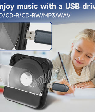 Draagbare CD Speler met Bluetooth 5.3, Oplaadbaar, Ingebouwde HiFi Speakers & USB