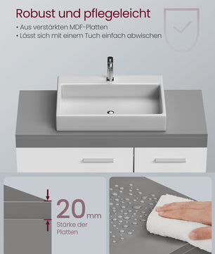 Onderbouw Wastafelkast met Lades en Poten - 70x30x64 cm