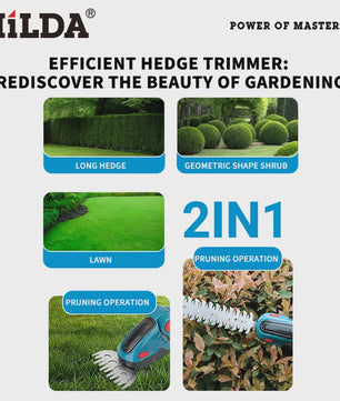 HILDA 2-in-1 Snoeischaar & Grasmaaier - Draadloos, Makita 18V Compatibel