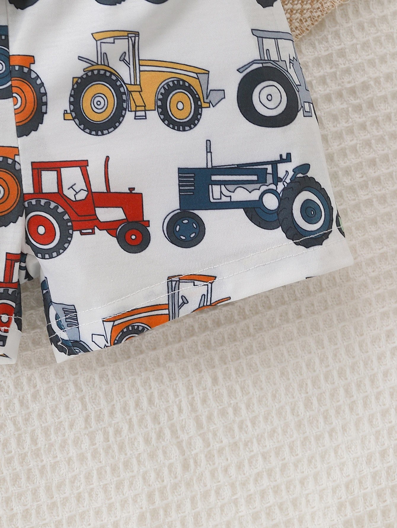 Zomer Set Baby Jongens: Tractor Print Tanktop & Shorts