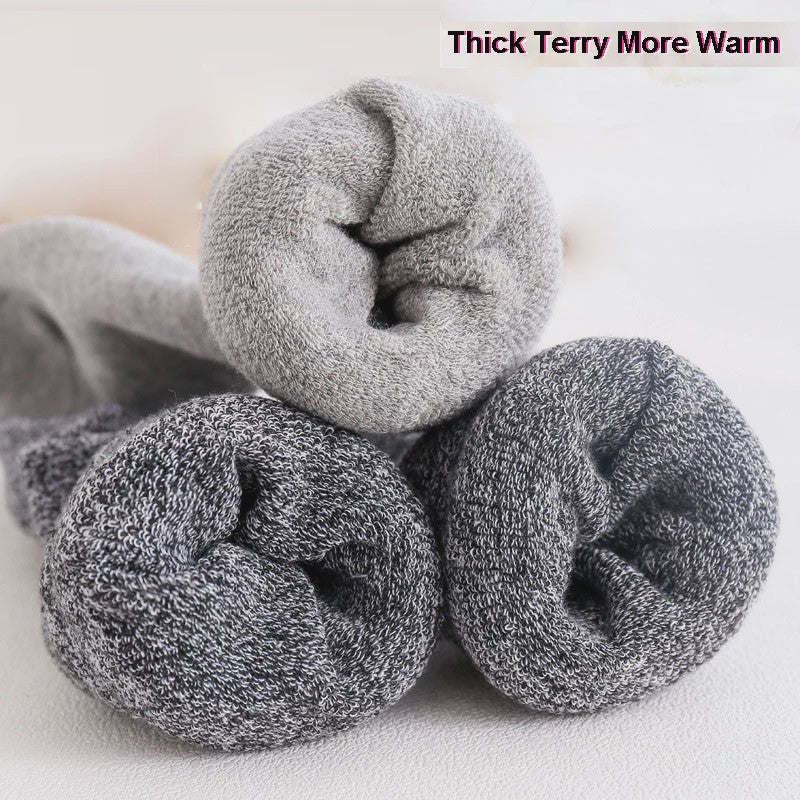 6 Paar Heren Kniehoge Thermosokken - Warm & Dik - Compressie - Maat 38-44