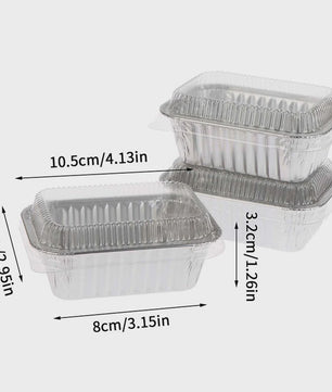 10x Wegwerp Aluminium Bakvormen met Deksel - Rechthoekig voor Cakes, Muffins & Brood