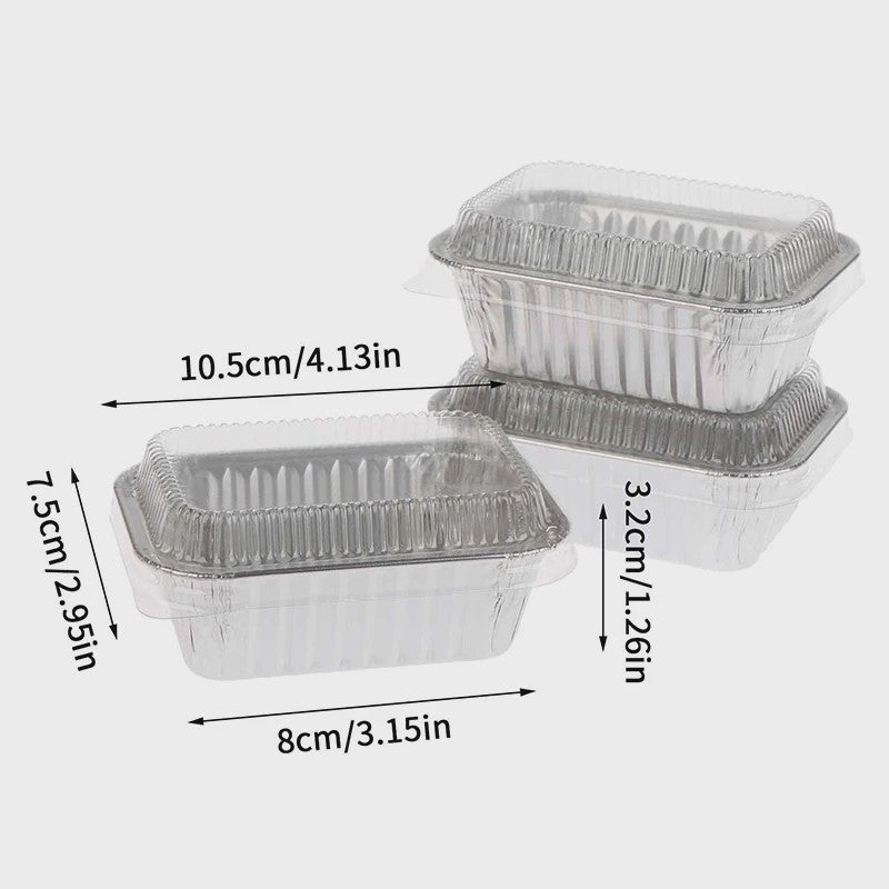 10x Wegwerp Aluminium Bakvormen met Deksel - Rechthoekig voor Cakes, Muffins & Brood