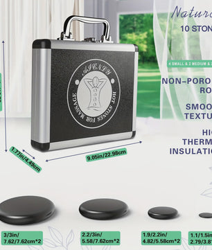Hot Stone Massage Set met Verwarmer - Verstelbare Temperatuur & Timer - Draagbaar