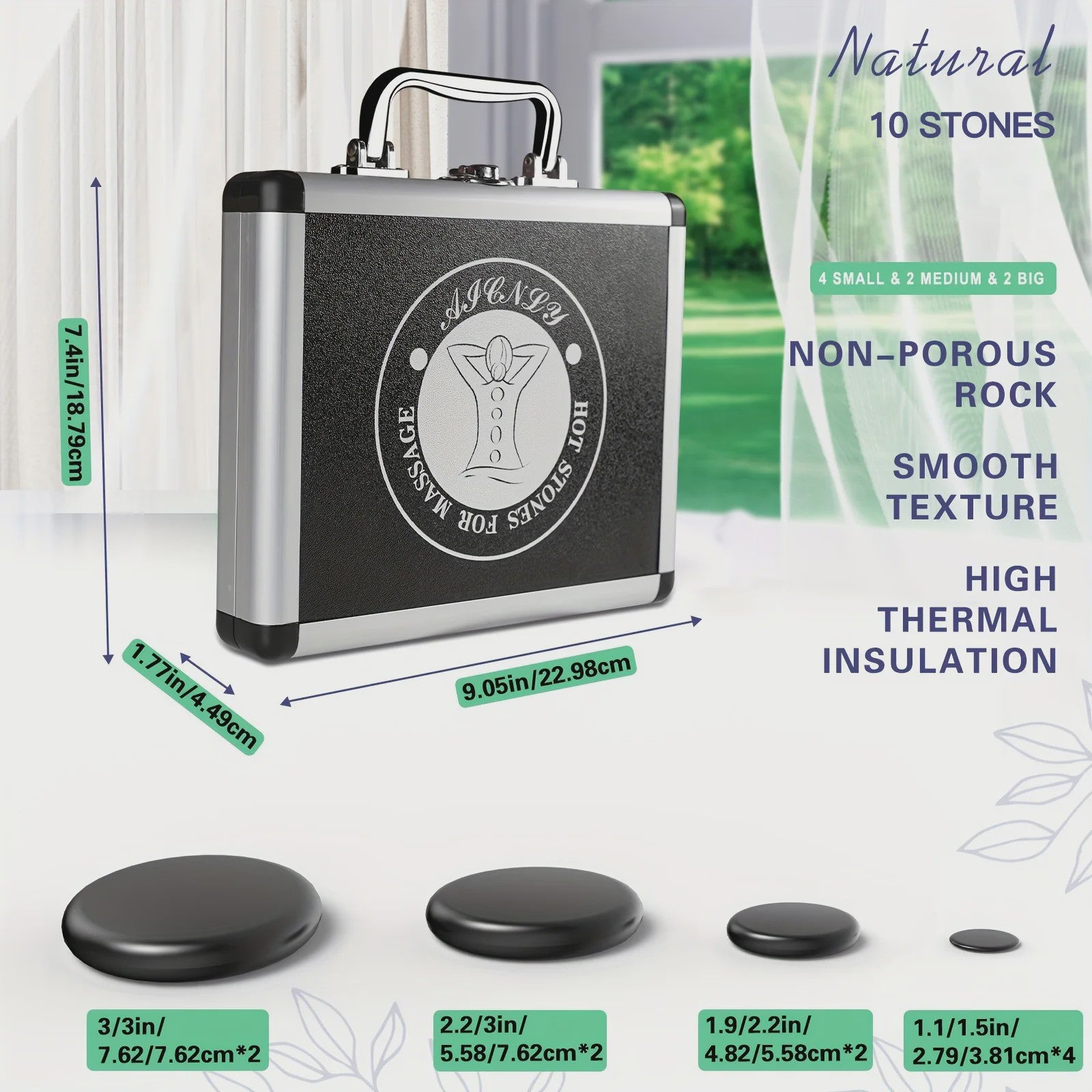 Hot Stone Massage Set met Verwarmer - Verstelbare Temperatuur & Timer - Draagbaar