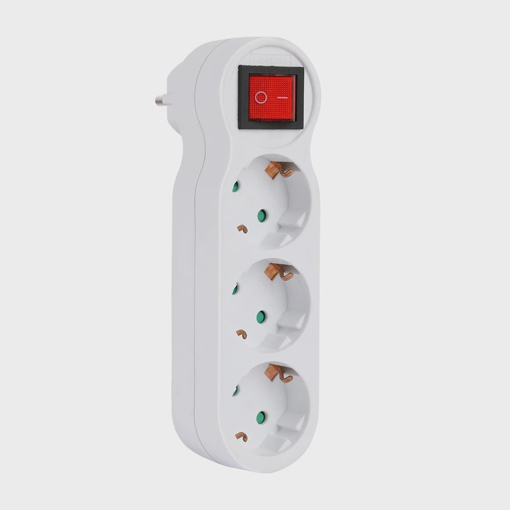 Cilia Stekkerdoos Verdeler met Schakelaar - 3 Schuko Stopcontacten, 3500W, Kindveilig