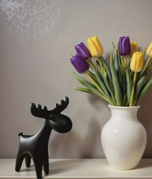 Minimalistisch Wit Herten Beeldje - Stijlvolle Plastic Decoratie voor Huis, Kerstboom & Cadeau