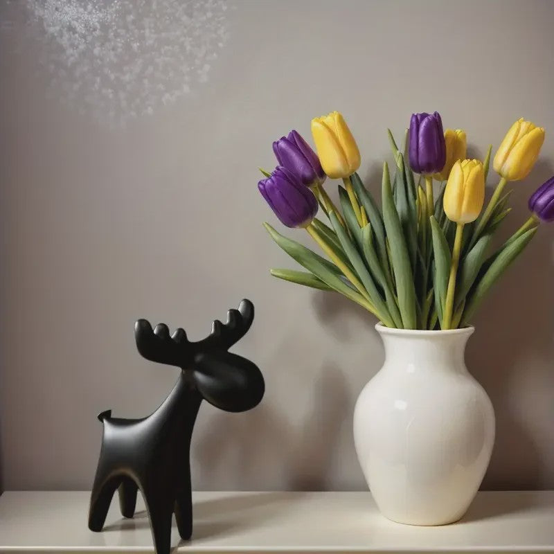 Minimalistisch Wit Herten Beeldje - Stijlvolle Plastic Decoratie voor Huis, Kerstboom & Cadeau