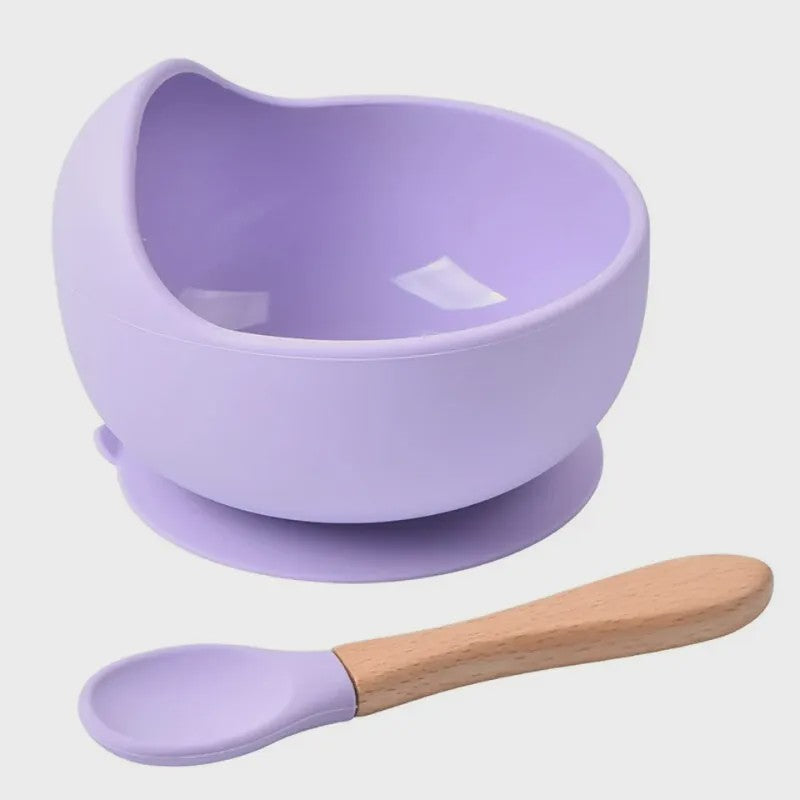 Siliconen Babyspeelgoed Kom en Lepel Set - BPA-vrij, Vaatwasmachinebestendig