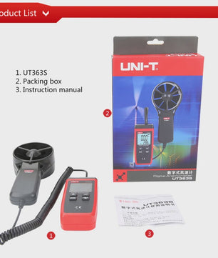 UNI-T UT363S Digitale Anemometer - Windsnelheid & Temperatuurmeter