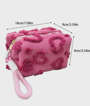 Pluche Make-up Tas met Lus - Zacht Reisetui voor Cosmetica & Pennen