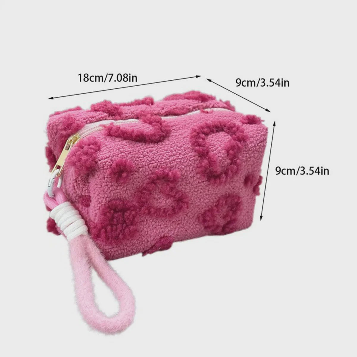 Pluche Make-up Tas met Lus - Zacht Reisetui voor Cosmetica & Pennen