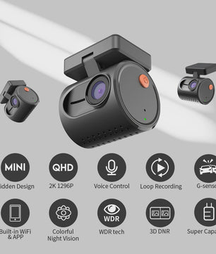 KAWA MINI 3 Dashcam: 2K QHD, Spraakbesturing, WiFi & Nachtzicht