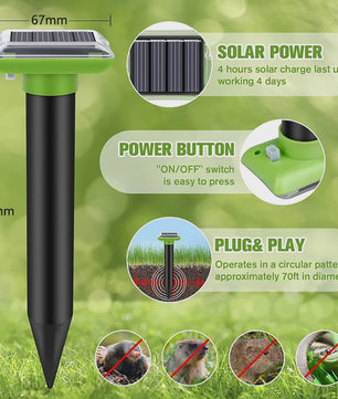 Zonne-energie Ongedierteverjager: Ultrasonisch & Vibratie voor Tuin, Boerderij & Boomgaard