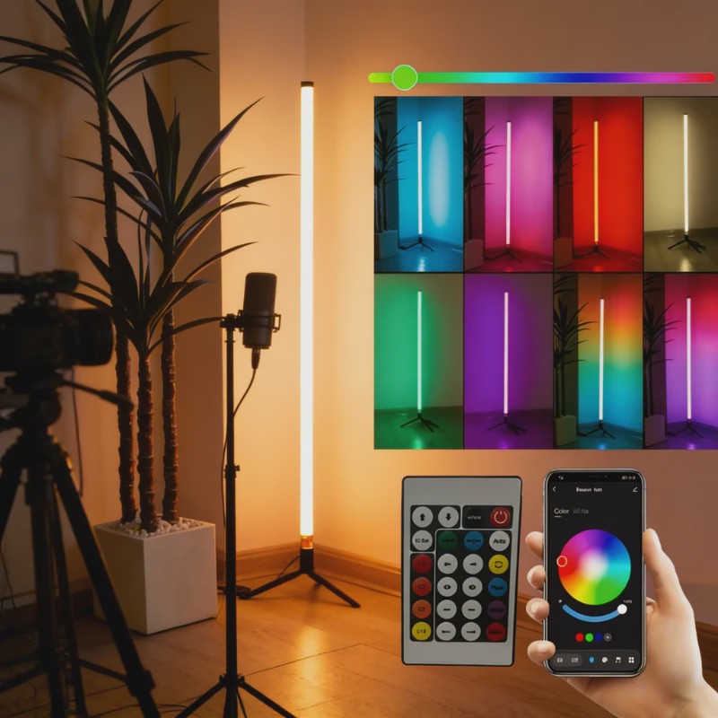 120cm LED RGB Vloerlamp met Muziekreactieve Sfeerverlichting