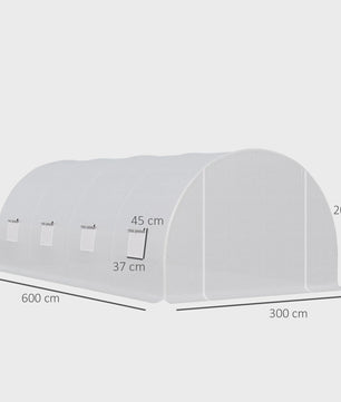 Ruime Tuinkas 18m² - 6x3x2m - Verstevigd Frame met 8 Ramen