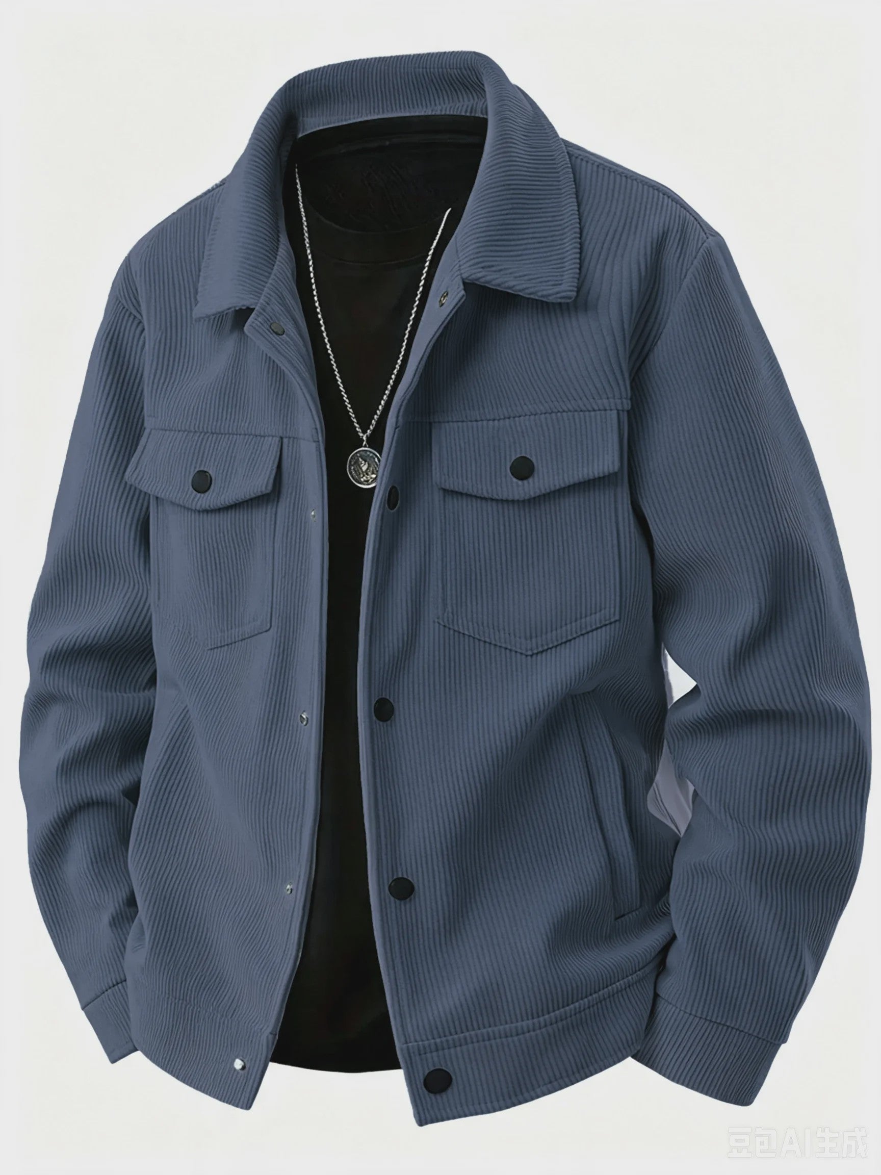Herfst/Lente Heren Casual Corduroy Jas met Knopenkraag