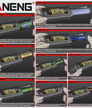 ANENG BT169 Batterij Tester: Meet AA, AAA, 9V, Lithium & Knoopcel Batterijen