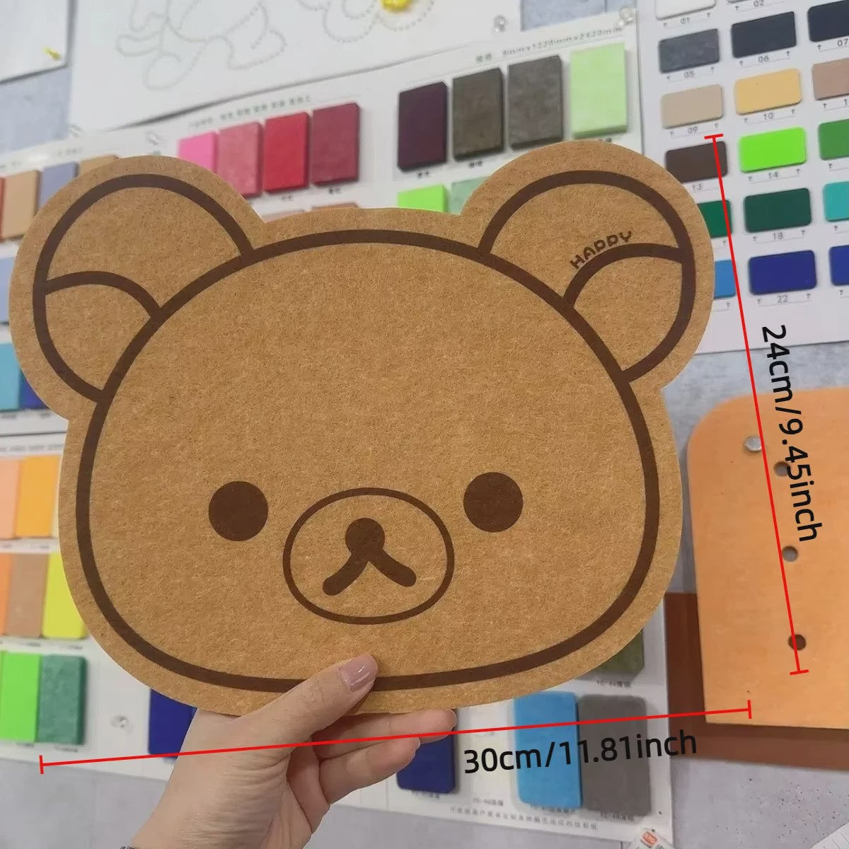 Felt Bord Beer - Decoratief Wandpaneel voor Kinderkamer