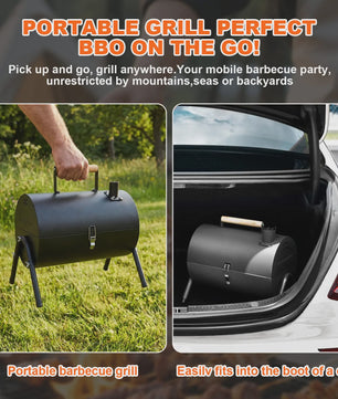 Draagbare Houtskool BBQ Grill - Compacte Barbecue voor Camping & Outdoor