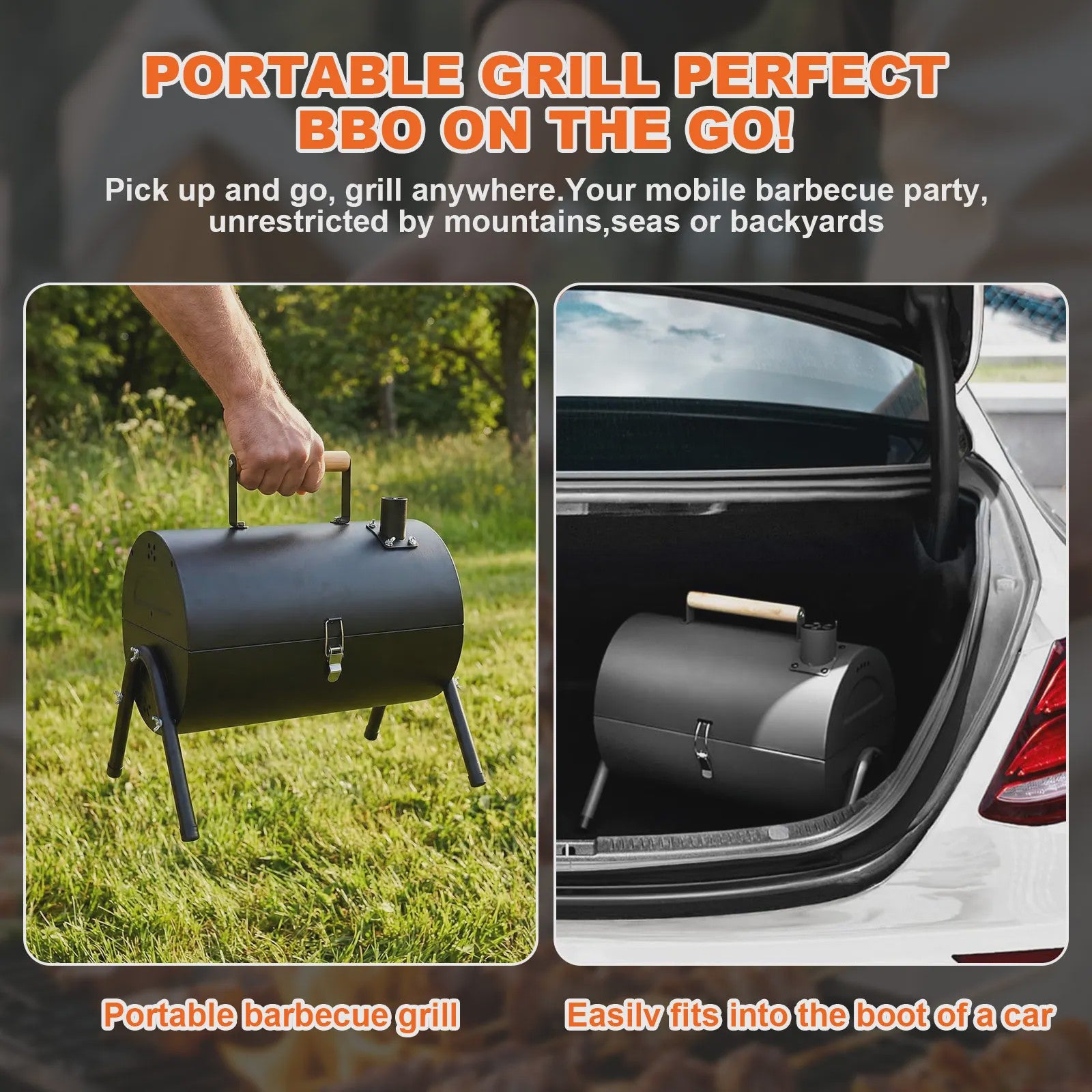 Draagbare Houtskool BBQ Grill - Compacte Barbecue voor Camping & Outdoor
