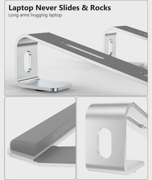 Ergonomische Laptopstandaard met Polssteun - Aluminium Verstelbare Laptopverhoger