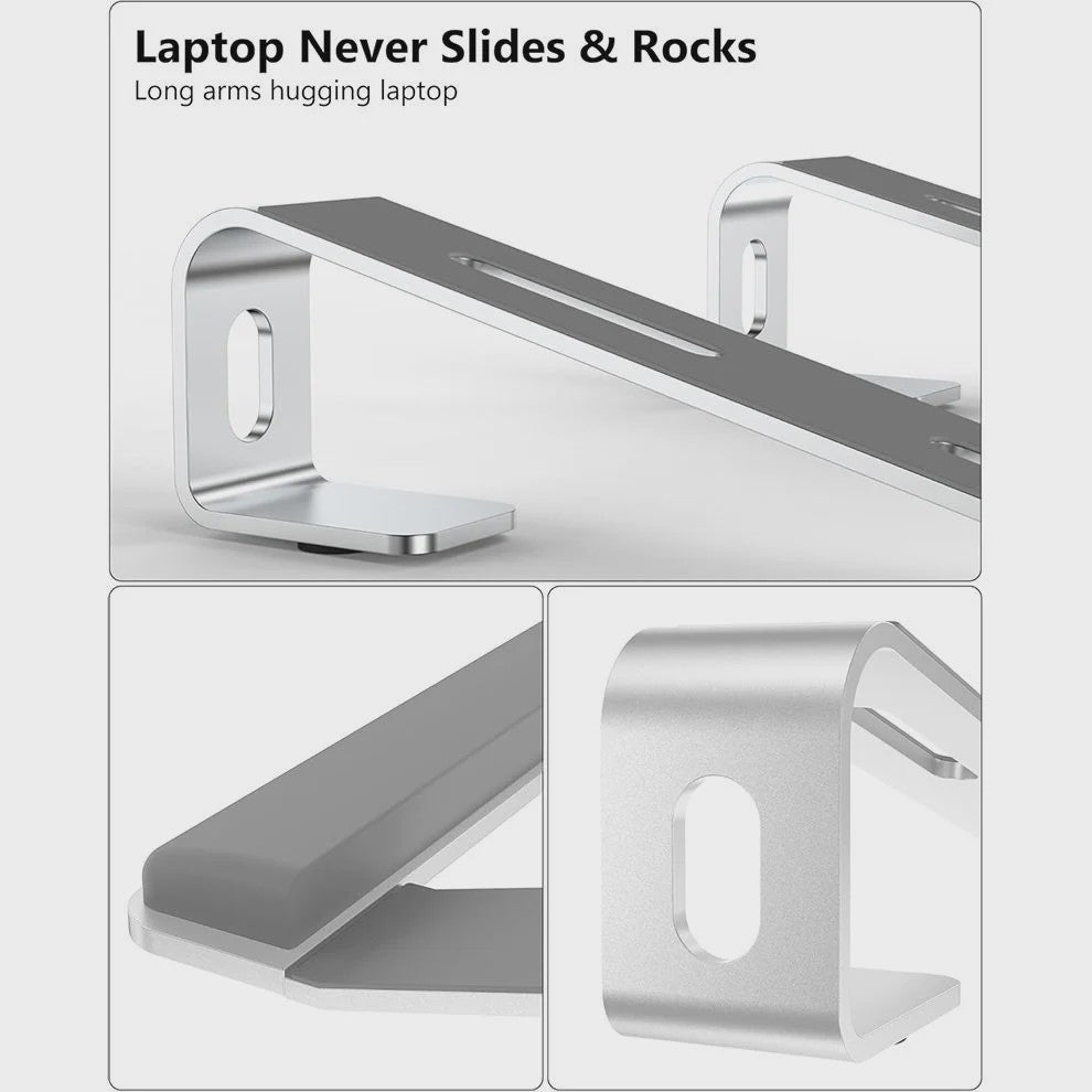 Ergonomische Laptopstandaard met Polssteun - Aluminium Verstelbare Laptopverhoger