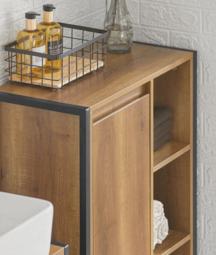SoBuy BZR65-PF Wasgoedkast met Uitklapbare Waszakken - Badkamermeubel 60x90x30cm