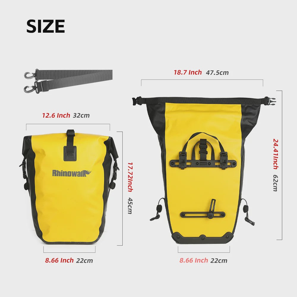 Rhinowalk Waterdichte Fietstas 27L - Snelkoppeling Achterdrager Tas voor Bikepacking