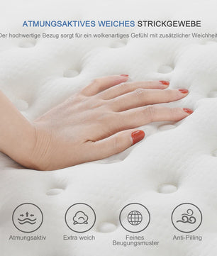 Pocketvering Matras met Traagschuim Topper - Medium Stevig - Ademend 3D Stof