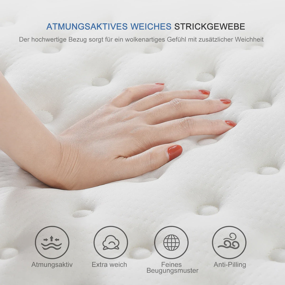 Pocketvering Matras met Traagschuim Topper - Medium Stevig - Ademend 3D Stof