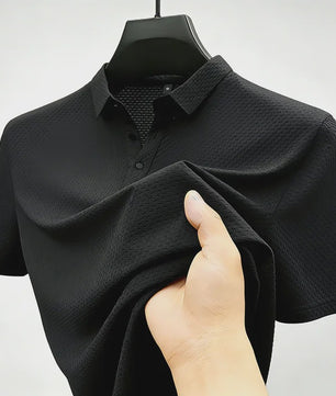Heren Poloshirt met Wafelstructuur - Korte Mouw, Zachte & Ademende Stof