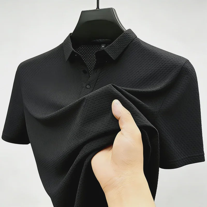 Heren Poloshirt met Wafelstructuur - Korte Mouw, Zachte & Ademende Stof