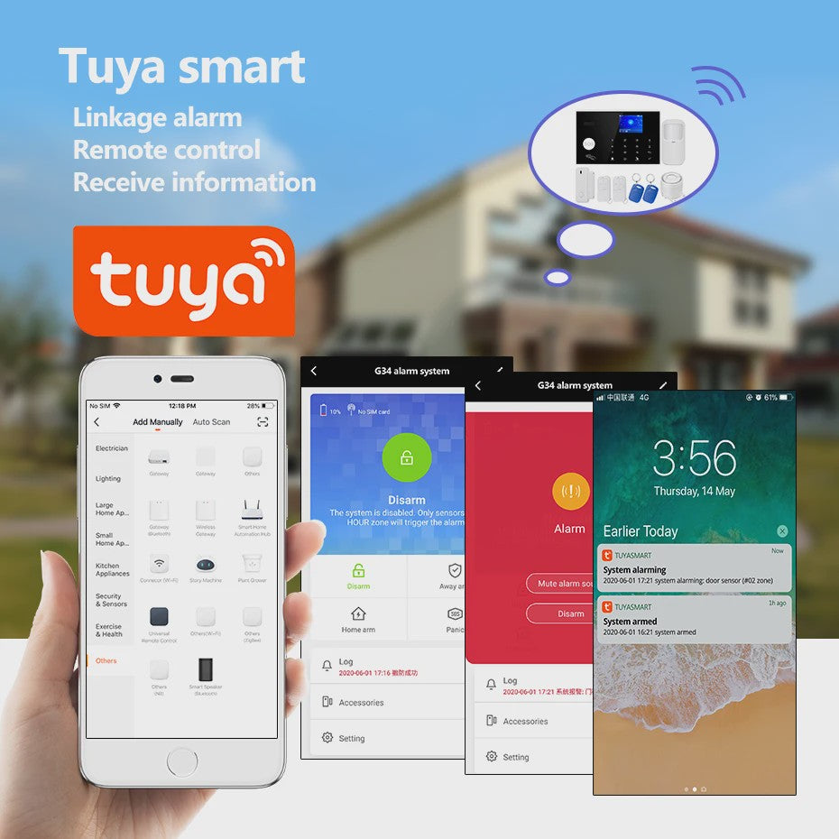 KERUI WIFI GSM Alarm Systeem met Tuya Smart App - Slimme Beveiliging voor Thuis