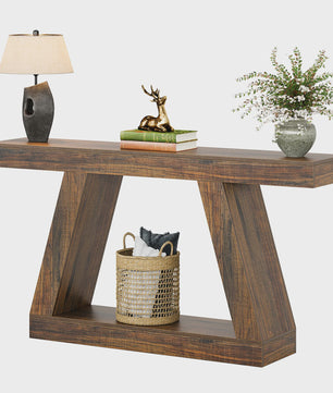Industriële Console Tafel 55-Inch Rustiek Hout - Entree & Woonkamer