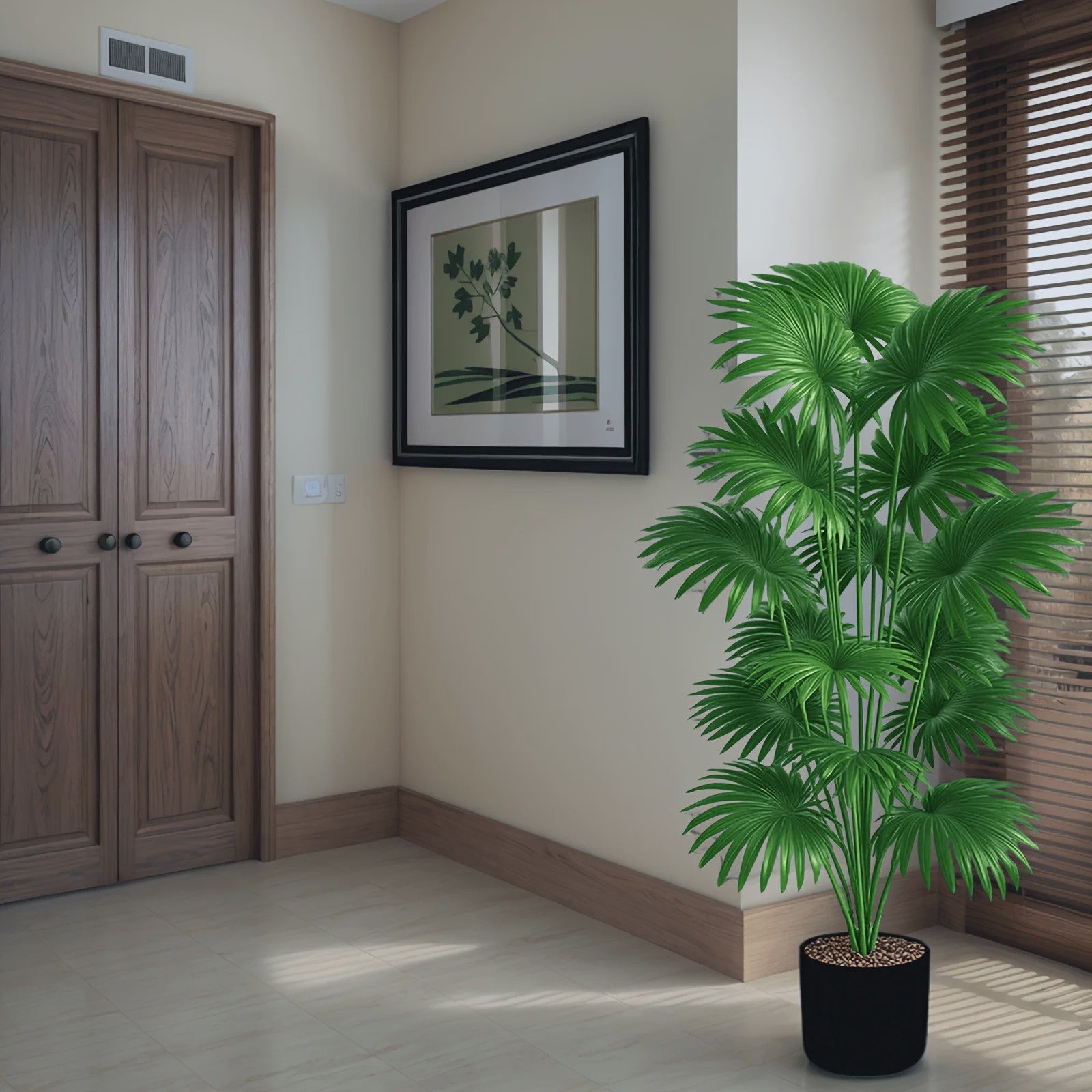 Grote Kunstpalm Boom 110cm - Realistische Tropische Kunstplant voor Binnen & Buiten