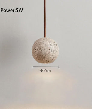 SediaXL LED Hanglamp Travertin Geel Rond - Scandinavisch Design voor Slaapkamer & Nachtkastje