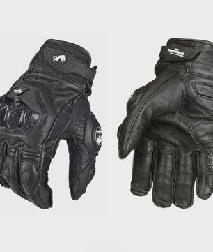 Leren Motorhandschoenen Zwart Wit - Racing & Touchscreen Compatibel