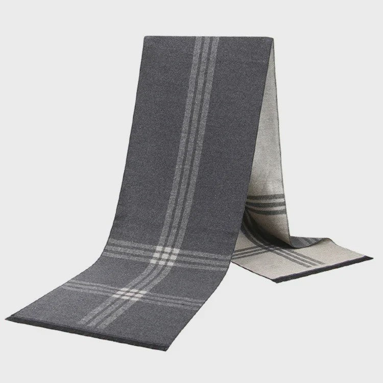 Luxe Heren Sjaal - Warme Wol & Kasjmier - Winter Ruitpatroon
