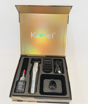 Kemei KM-3023-702 Professionele Draadloze Trimmer - 0MM Precisie, Krachtige 9000RPM Motor, LCD Display