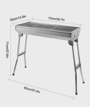 Opvouwbare RVS Houtskool BBQ Grill - Draagbaar en Ideaal voor Buitenfeesten