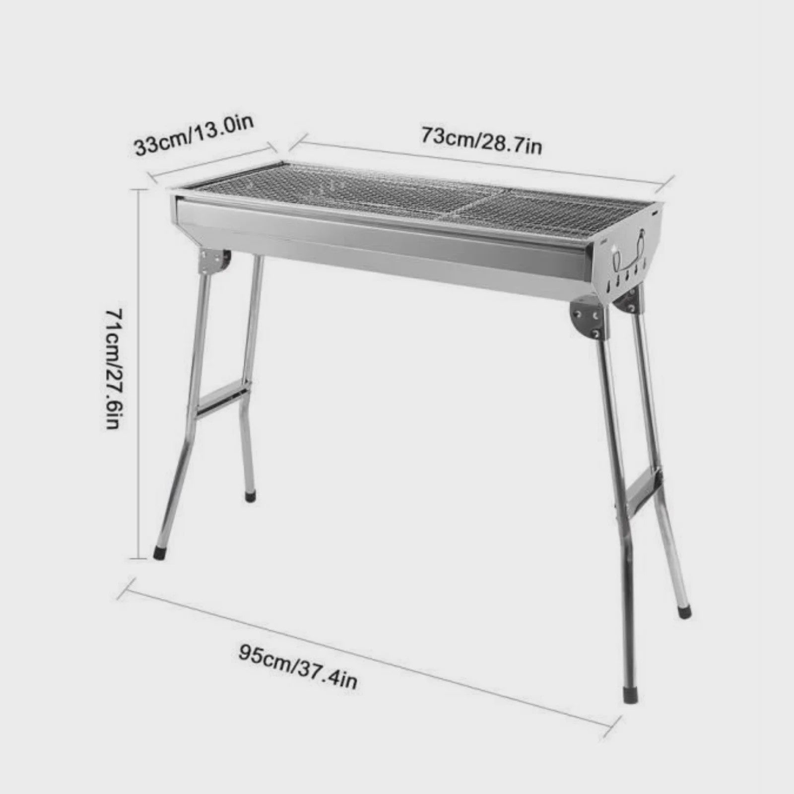 Opvouwbare RVS Houtskool BBQ Grill - Draagbaar en Ideaal voor Buitenfeesten