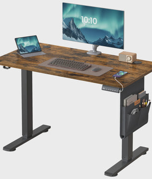 SONGMICS Elektrisch Inhoogte Verstelbaar Bureau 100x60 cm met USB-C en Memory Functie