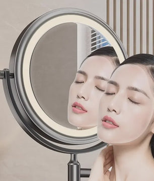 Verstelbare Wandmake-up Spiegel met LED Verlichting en Zuignap - Geen Boren