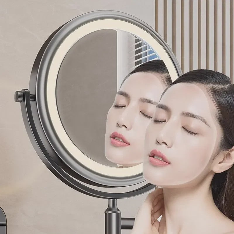 Verstelbare Wandmake-up Spiegel met LED Verlichting en Zuignap - Geen Boren