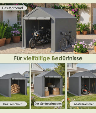 Ruime Garage Carport 190x296x200cm - Waterdichte Stalen Berging met Roldeur