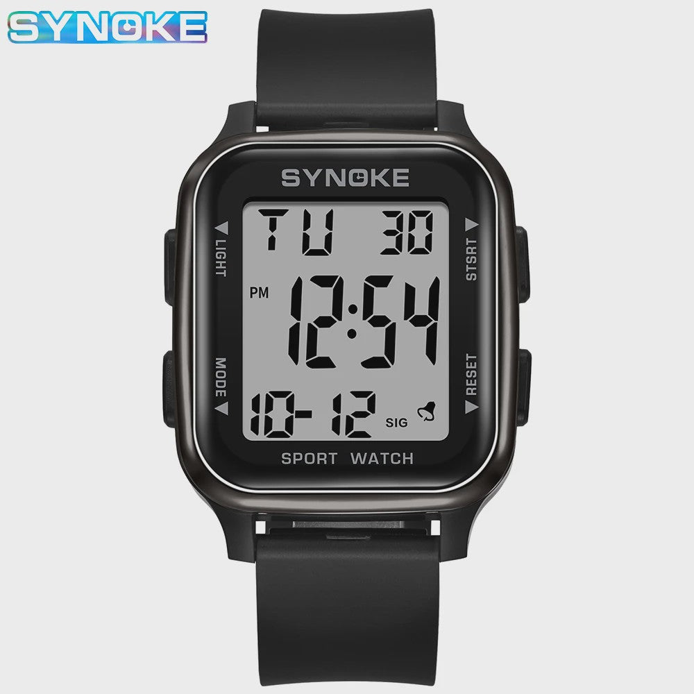 SYNOKE Heren Sport Horloge - Militair Digitaal Waterdicht met Alarm & Stopwatch
